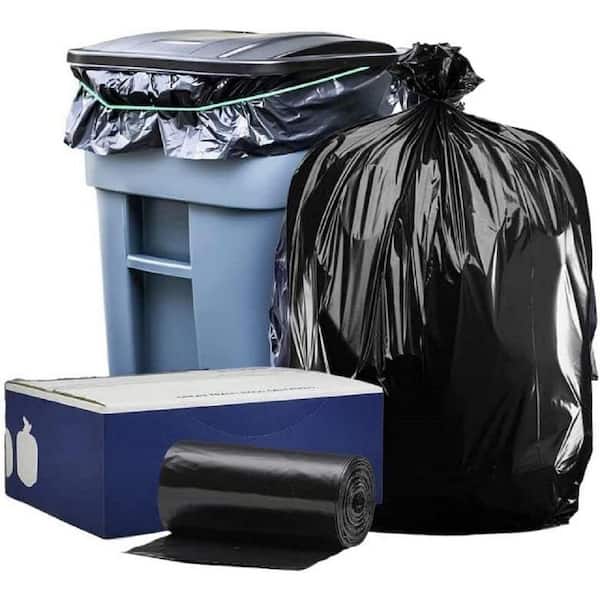 61 in. W x 68 in. H 95 Gal. - 96 Gal. 1.5 mil Black Gusset Seal Low Density Trash Bags (50-Case)