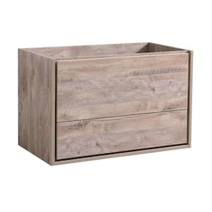 Catania 36 in. Modern Wall Hung Bath Vanity Cabinet Only in Rustic Natural Wood