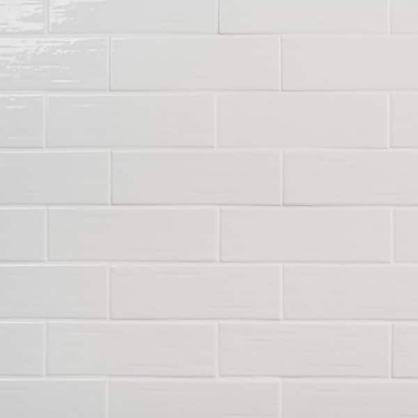 Ivy Hill Tile Crux Polished White 2.81 in. x 0.43 in. Polished Porcelain Subway Wall Tile Sample