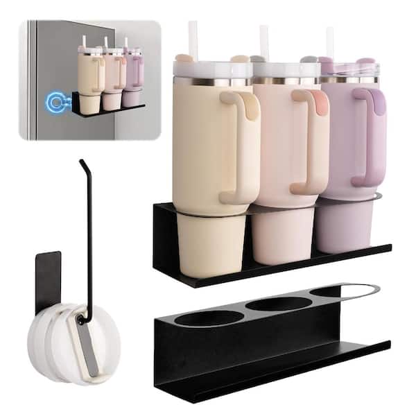 2 Pack Strong Magnetic Cup Holder Organizer for 30/40 oz Tumblers with Lid Holder for Refrigerator Mount