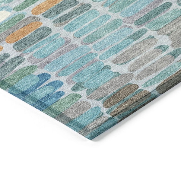 Chantille Machine Washable Indoor/Outdoor Abstract ACN2349 Teal 5 ft. x 7 ft. 6 in. Area Rug