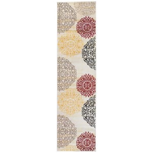 Contemporary Floral Cream 2 ft. x 7 ft. 2 in. Indoor Runner Rug