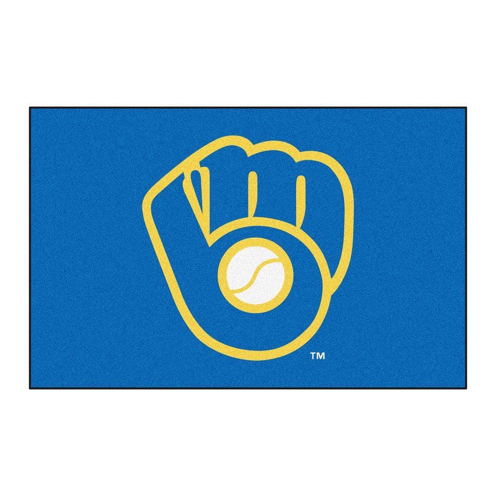 FANMATS MLB Milwaukee Brewers Blue 2 ft. x 3 ft. Area Rug 16840 - The Home  Depot