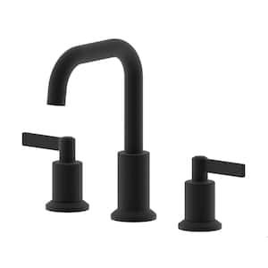 Concorde 8 in. Widespread Double Handle Bathroom Faucet With Drain in Matte Black