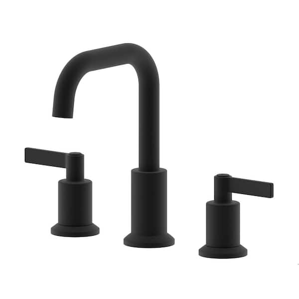 Fontaine by Italia Concorde 8 in. Widespread Double Handle Bathroom Faucet With Drain in Matte Black
