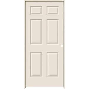 36 in. x 80 in. Colonist Primed Left-Hand Smooth Solid Core Molded Composite MDF Single Prehung Interior Door