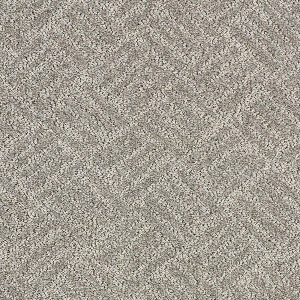 8 in. x 8 in. Pattern Carpet Sample - Embers Aloft -Color Silver Bell