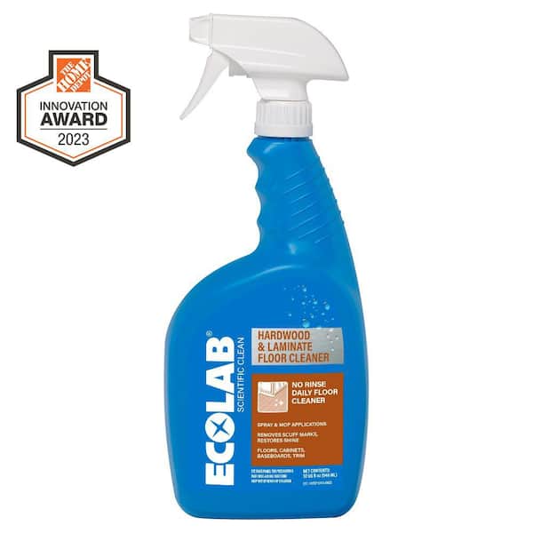 ECOLAB 32 fl. oz. Hardwood and Laminate Floor Cleaner, Advanced No-Rinse Solution Safe on Wood, Laminate, Marble and Vinyl