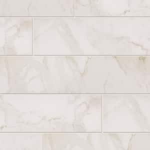 VitaElegante Bianco 6 in. x 24 in. Porcelain Floor and Wall Tile (0.97 sq. ft./Each)