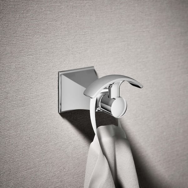 Memoirs Single Robe Hook with Stately Design in Polished Chrome