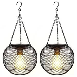 Outdoor Hanging Lights Waterproof Solar Lantern Lighting, (2-Pack)