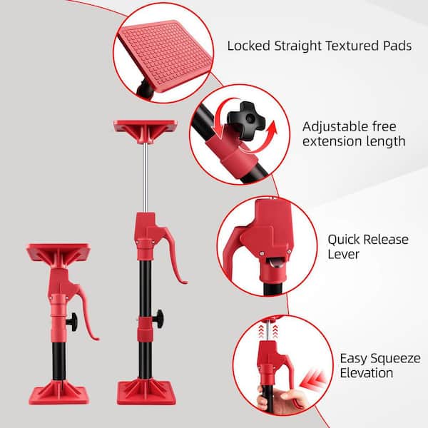 Laybus Red Carbon Steel 23 in. Jack Post, Adjusted Freely from 11