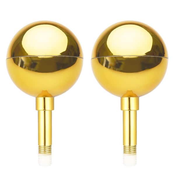 cenadinz 2-Pieces Gold Plastic Flag Pole Top Ball