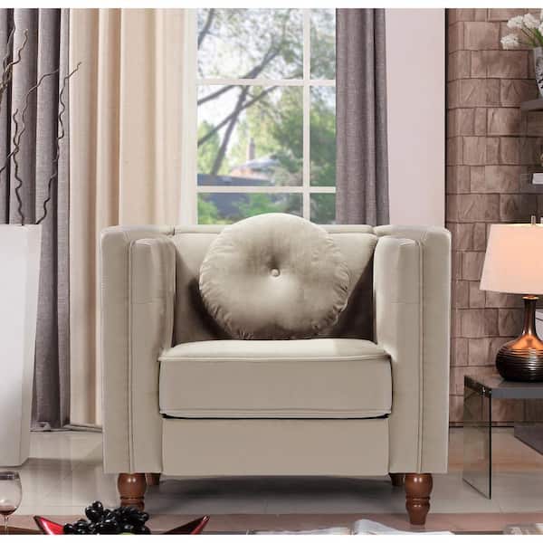 Angie Ivory Classic Kittleson Chesterfield Chair