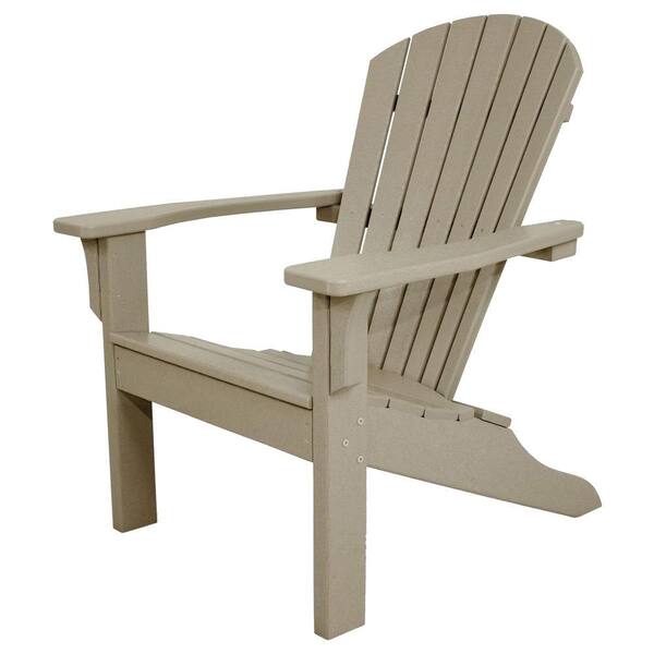 Ivy Terrace Classics Sand Shell Back Plastic Patio Adirondack Chair
