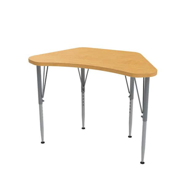 TOT MATE Versa Wing Desk Laminate Large Surface Tall Height Adjustable Kids Desk Preschool & Daycare Furniture Maple 21-30 in. H