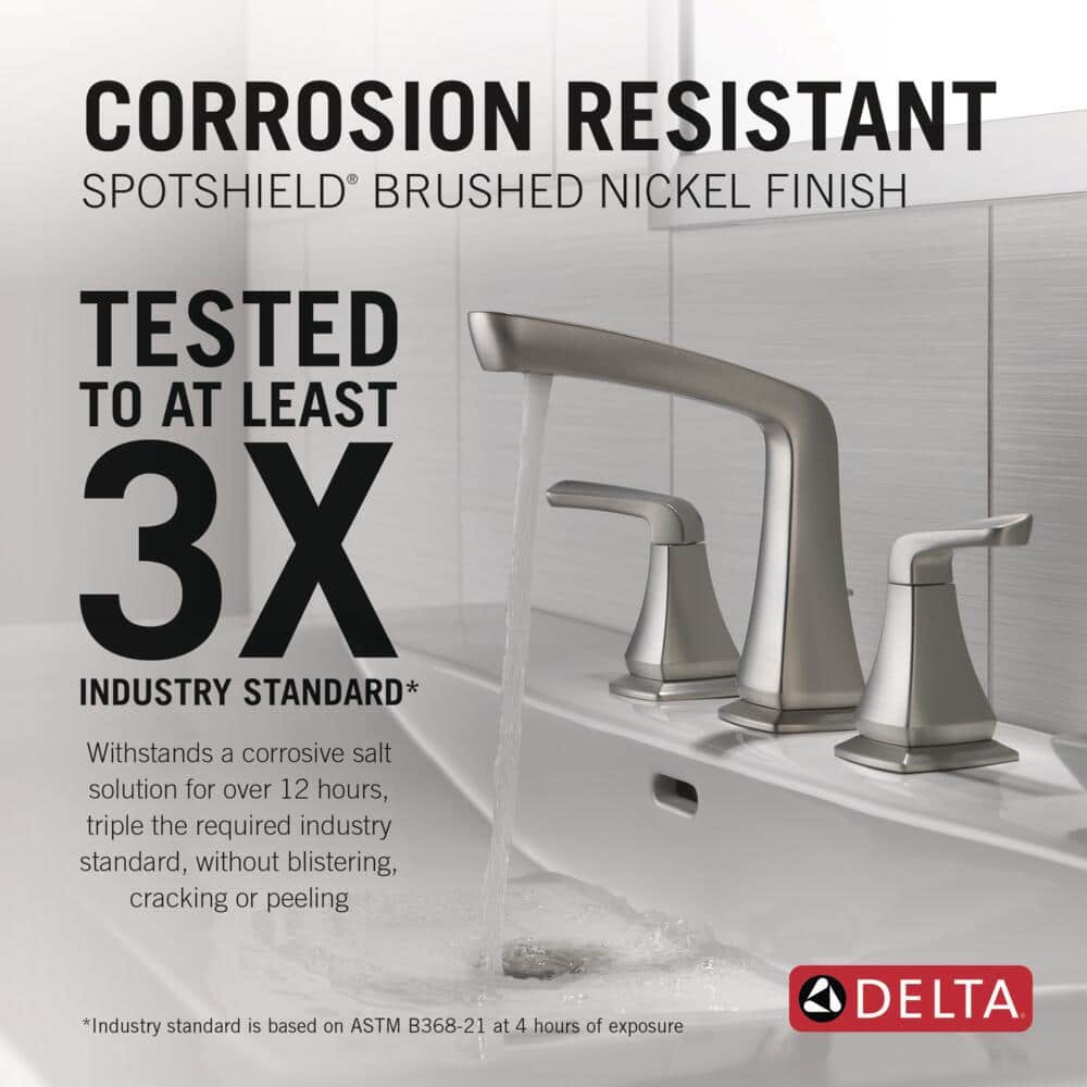 Vesna 3-Hole Widespread Nickel Bathroom Faucet with Drain Assembly