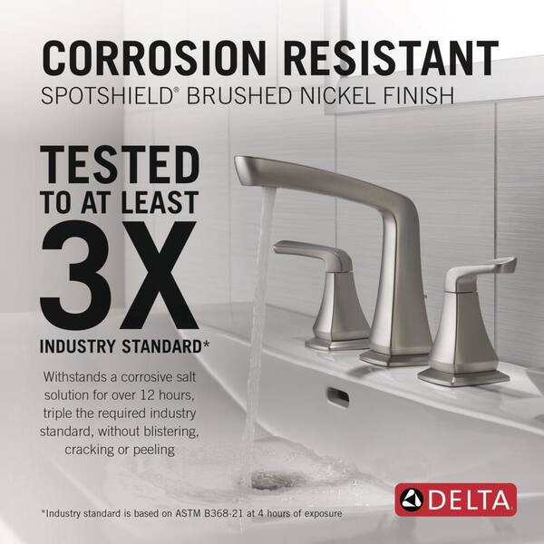 Vesna 8 in. Widespread 2-Handle Bathroom Faucet in SpotShield Brushed Nickel Vesna 8 in. Widespread 2-Handle Bathroom Faucet in SpotShield Brushed Nickel