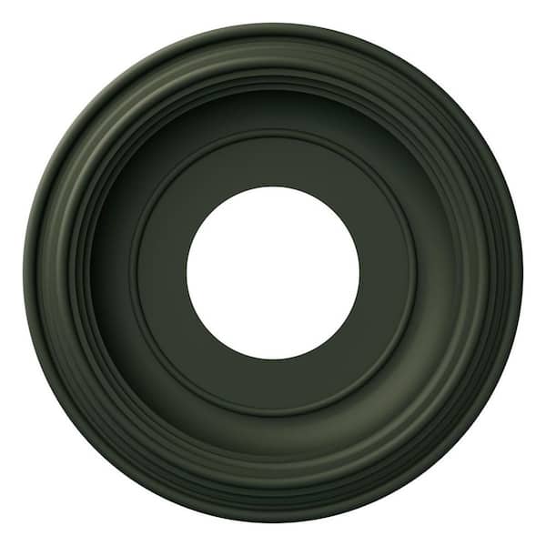 10" O.D. x 3-1/2" I.D. x 1-1/8" P Traditional Thermoformed PVC Ceiling Medallion in UltraCover Satin Hunt Club Green