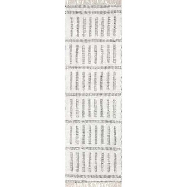 RUGS USA Merrick Tasseled Cotton and Wool Ivory 3 ft. x 8 ft. Runner Rug