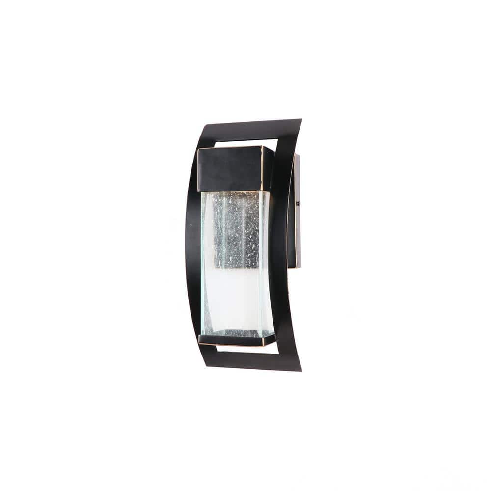 1-Light 12 in. Integrated LED Light Outdoor Wall Lantern Sconce in Imperial