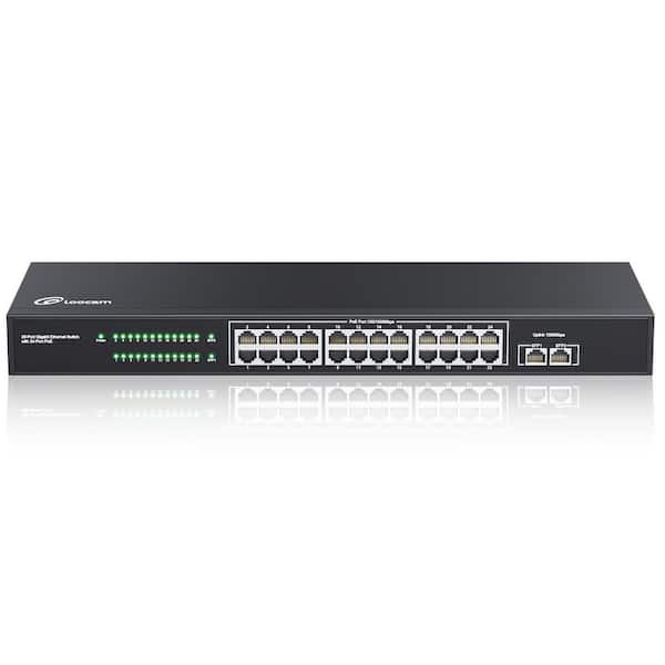ZOSI 24 Port Gigabit PoE Switch for PoE Security Camera with 2