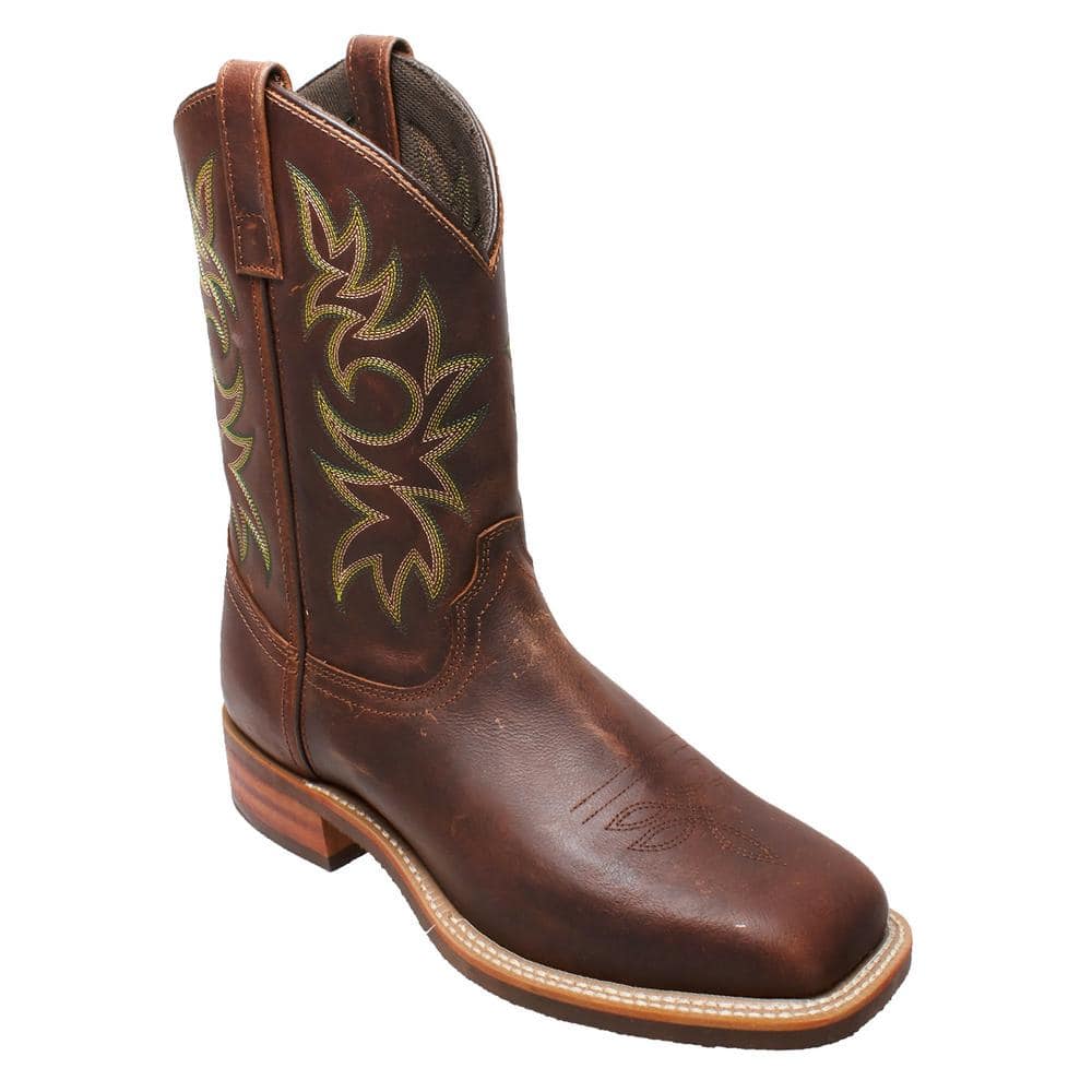 AdTec Men's Size Brown 11 Square Toe Cowboy Boots 9828