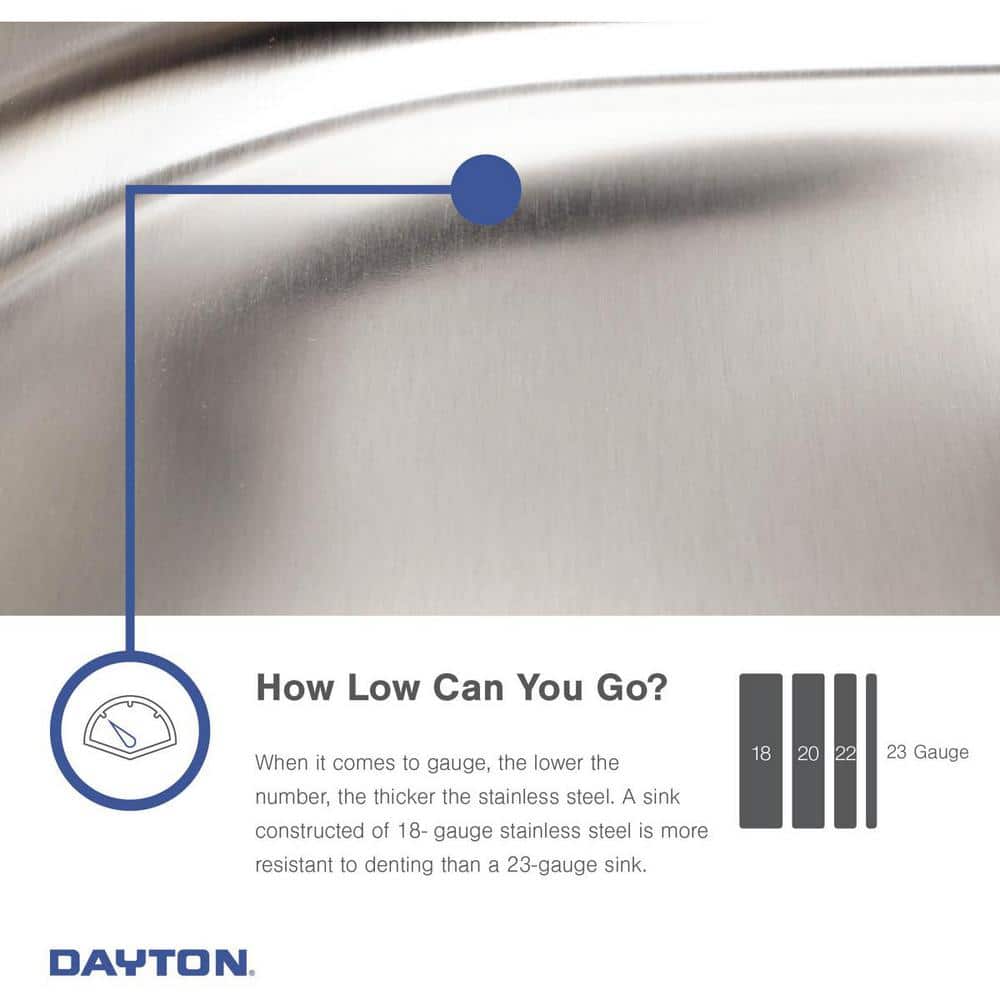 Dayton 25'' Stainless Steel Single Bowl Drop-In Kitchen Sink