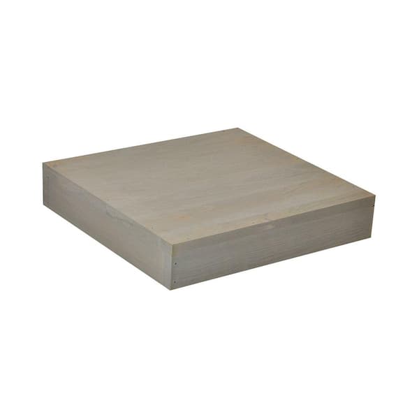 Wagner 11.8 in. Dia, 2.6 in. H Gray Square Wooden Plant Caddy with No-Show Casters