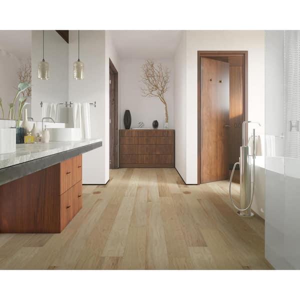 ACQUA FLOORS Jacoby Hickory 1/4 in. T x 5 in. W Click Lock Wire Brushed Engineered Hardwood Flooring (16.7 sq.ft./case)