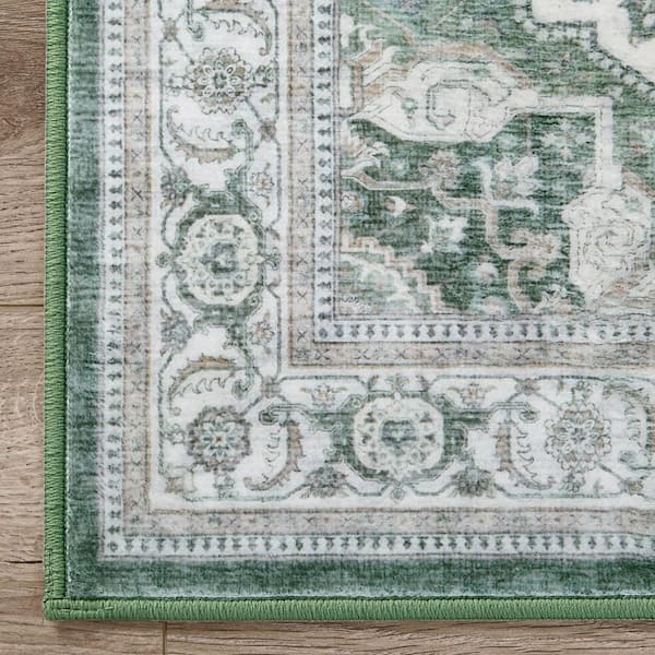 Rylan Green/Multi 5 ft. x 7 ft. Woven Oriental Polyester Area Rug