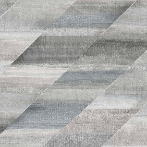 Seabrook Designs Rainbow Diagonals Cinder Gray and Slate Faux Paper Strippable Roll (Covers 56.05 sq. ft.)