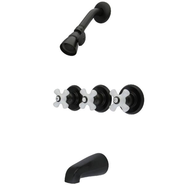 Victorian 3-Handle 1-Spray Tub and Shower Faucet 1.8 GPM in Oil Rubbed Bronze