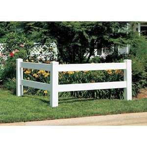 5 in. x 5 in. x 5 ft. Vinyl White Ranch 2-Rail Line Fence Post