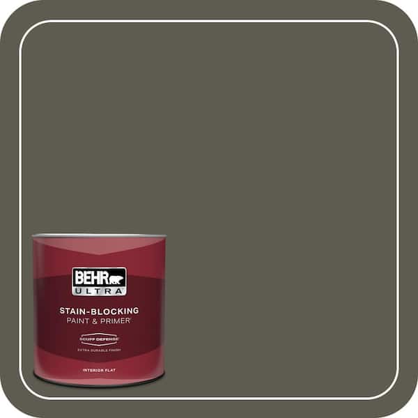 BEHR ULTRA 1 qt. #N370-7 Night Mission Extra Durable Flat Interior Paint & Primer