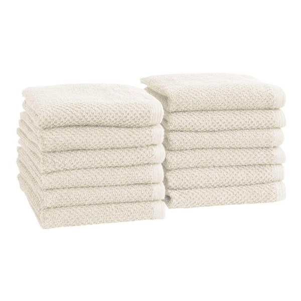 Ivory 12-Pack Cotton Quick-Dry Washcloth Set