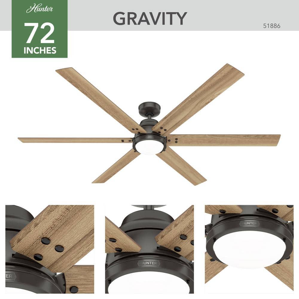 Noble Bronze 72" Ceiling Fan with LED Light and Remote