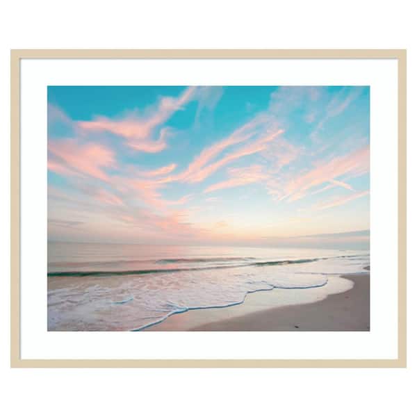 Amanti Art Cotton Candy Sky by Grafitee Studios 41 in. W x 33 in. H. Wood Framed Wall Art Print Framed in Brown
