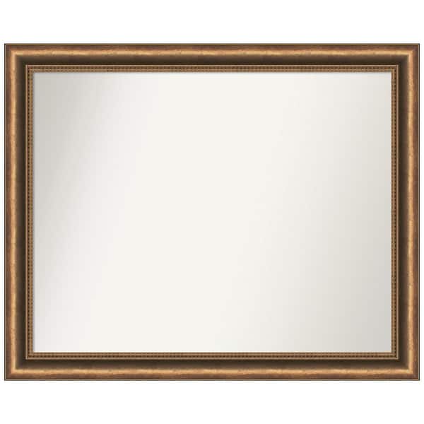 Amanti Art Manhattan Bronze Narrow 32 in. W x 26 in. H Non-Beveled Wood Bathroom Wall Mirror in Bronze, Gold