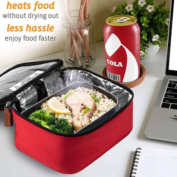 Hotlogic Food Warming Tote, Lunch Bag Plus 12V, Red