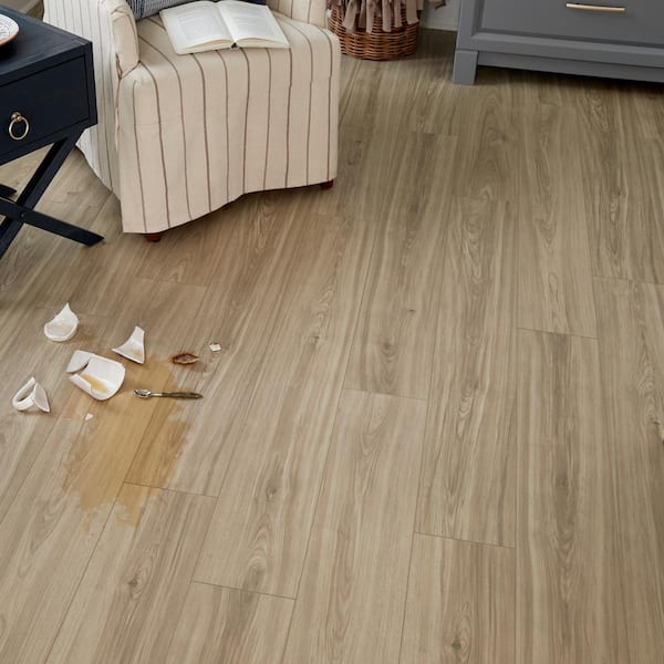 Home Decorators Collection Holloway Hickory Blonde 12 mm T x 7.5 in. W Waterproof Laminate Wood Flooring (21.1 sqft/case)