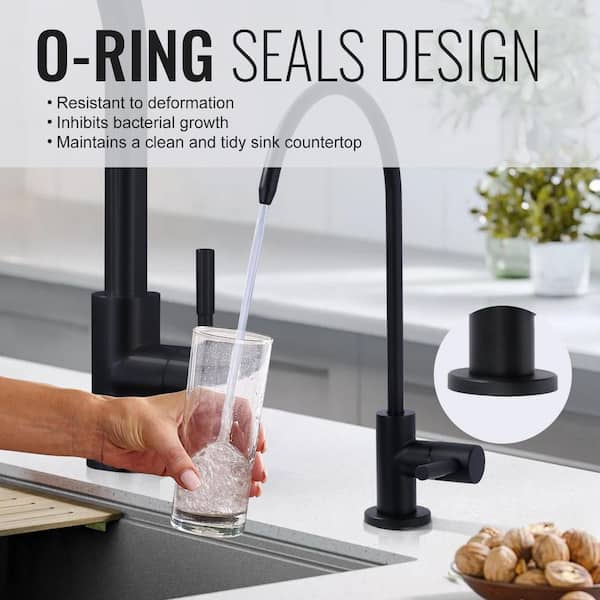 Single Handle Pull Down Sprayer Kitchen Faucet with Water Filter Faucet and 3-Mode Pull Down Sprayer in Matte Black
