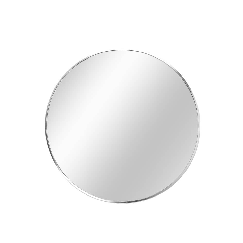36 in. W x 36 in. H Round Metal Framed Wall Bathroom Vanity Mirror in Silver price history on PriceWatchPro