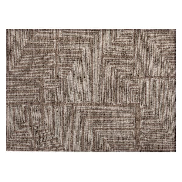 Chantille Machine Washable Indoor/Outdoor Abstract ACN1045 Brown 1 ft. 8 in. x 2 ft. 6 in. Area Rug