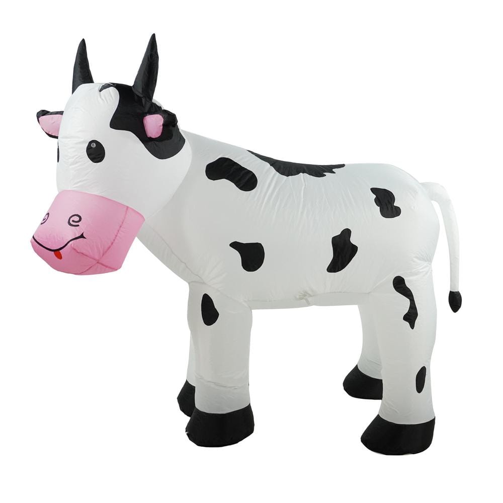 Inflatable Black/White Cow Decor with Cool White LED Lights