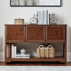 Bradstone 3 Drawer Walnut Brown Wood Lateral File Cabinet