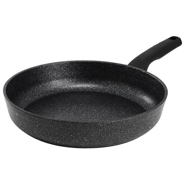 Ornella Nonstick 9.5 in.  Aluminum Frying Pan in Granite Black