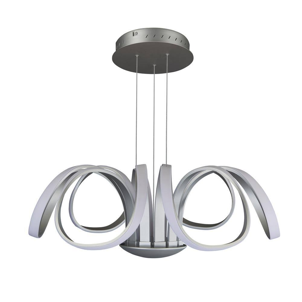 Elysian Crystal Petal LED Chandelier in Satin Silver
