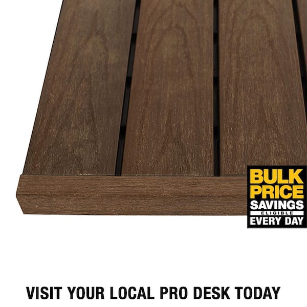 1/12 ft. x 1 ft. Quick Deck Composite Deck Tile Straight Trim in Brazilian Ipe (4-Pieces/Box)