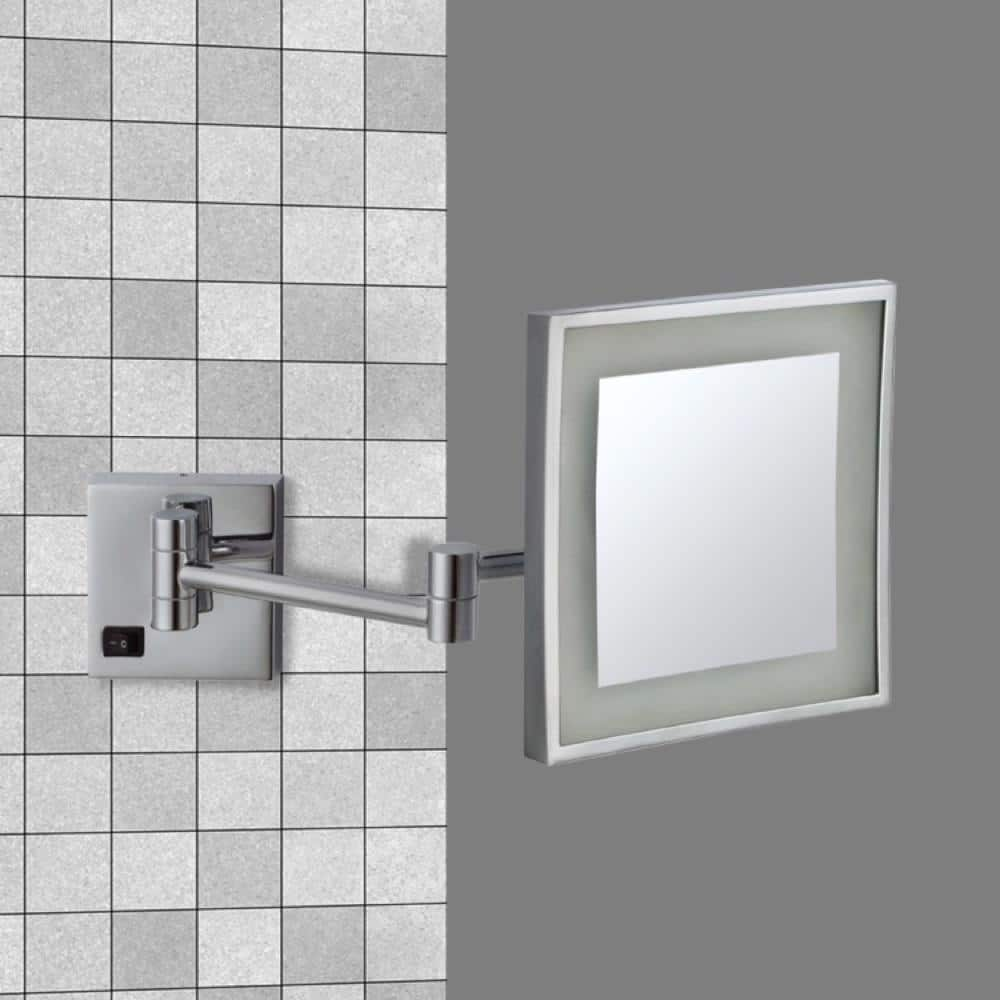 Nameeks Glimmer 8 in. x 8 in. Wall Mounted LED 3x Square Makeup Mirror in  Chrome Finish Nameeks AR7701-CR-3x - The Home Depot